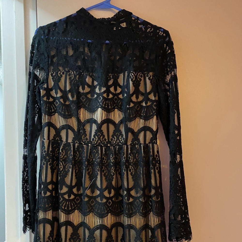 Lace black and gold dress